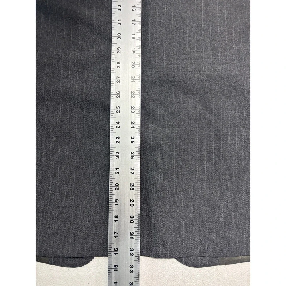 vtg Western 48L 36x32 Gray Pinstripe 2pc Pant Suit USA Made Cowboy Rodeo Mens